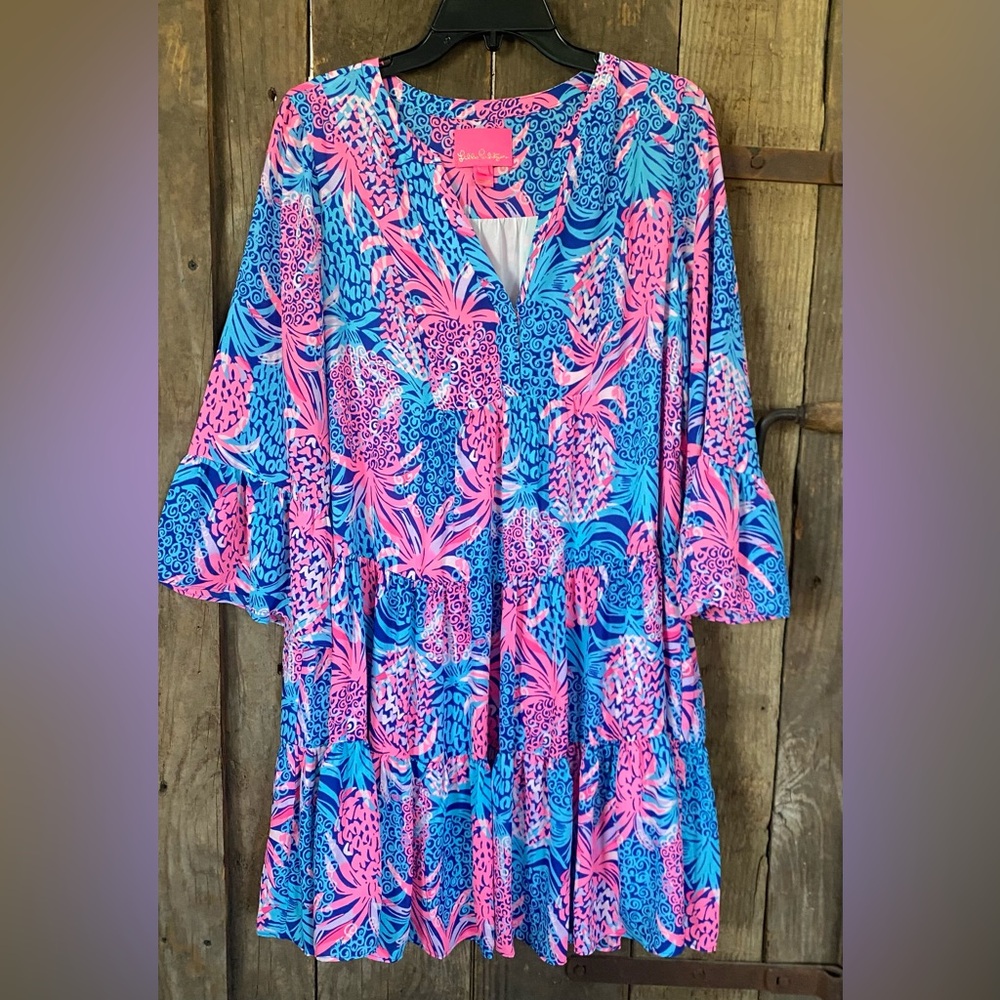 Lilly Pulitzer Vibrant Blue and Pink Mini Dress